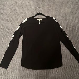 NWT Skull sleeve black sweater